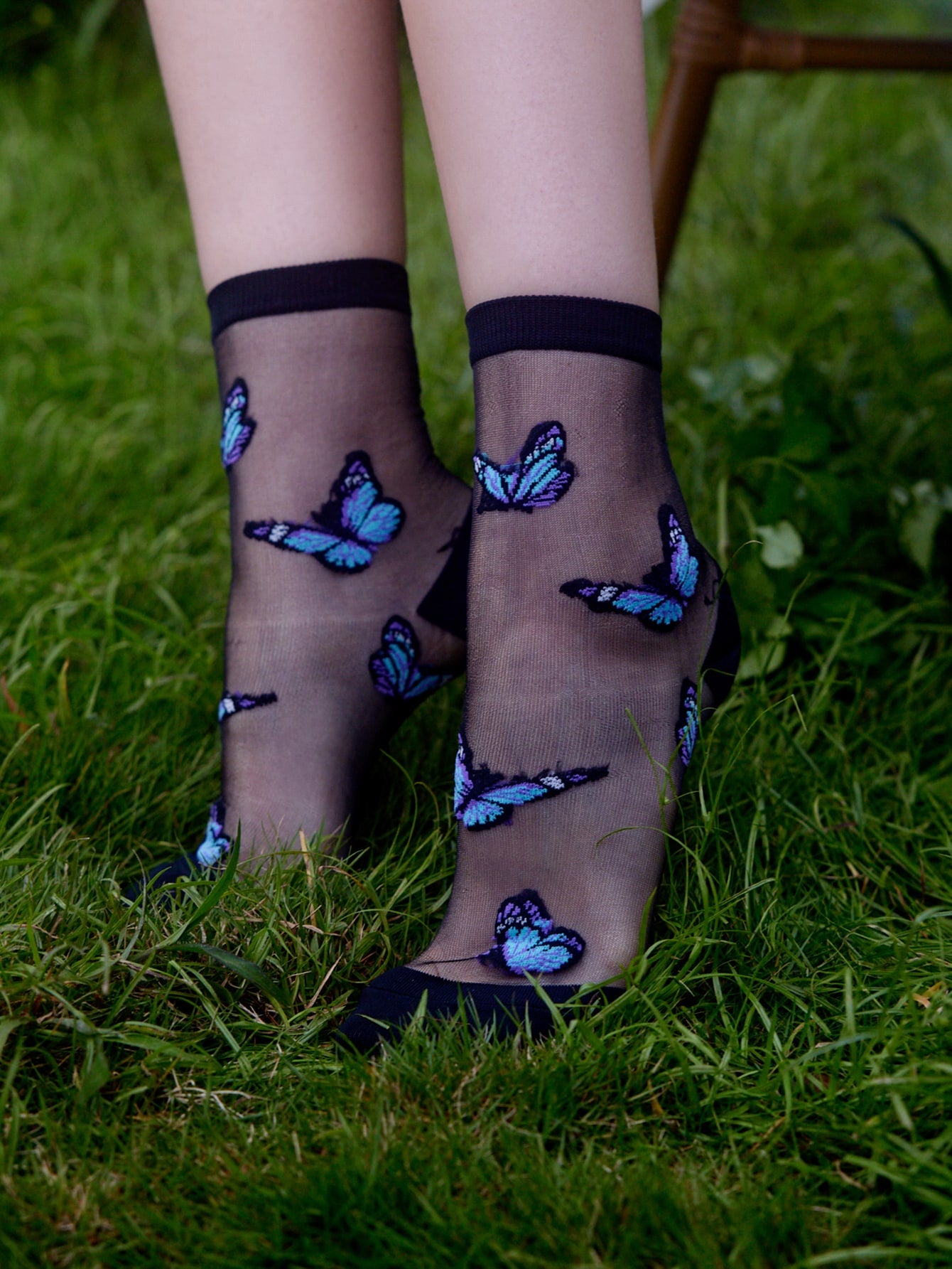 Calcetines con estampado de mariposas