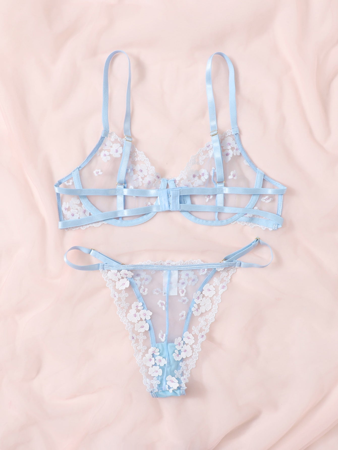 Baby Take My Blues Away Underwire Thong Lingerie Set