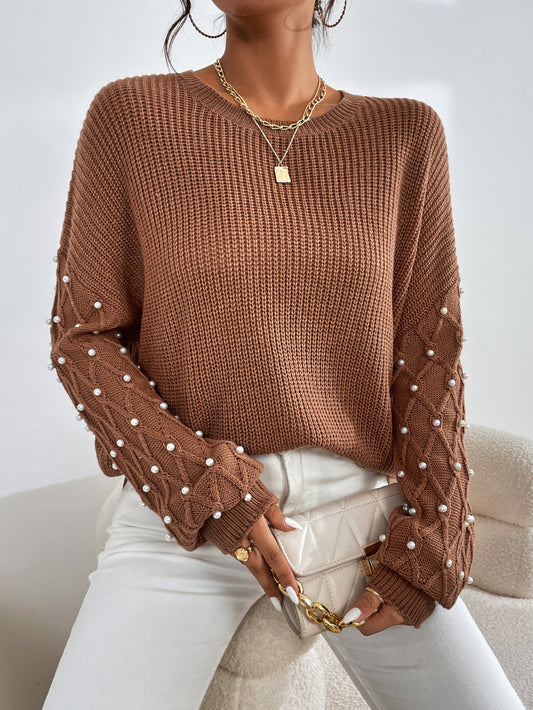 Audrey Pearls Beaded Sweater