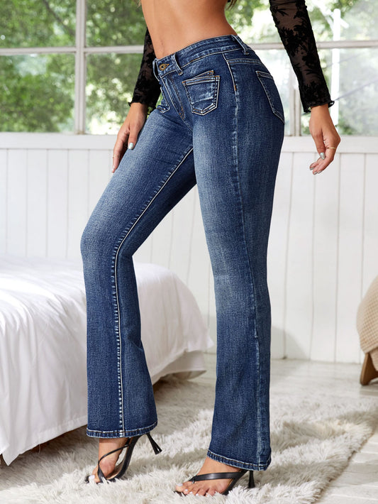 Isn’t She Lovely Pocket Patched Bootcut Leg Jeans