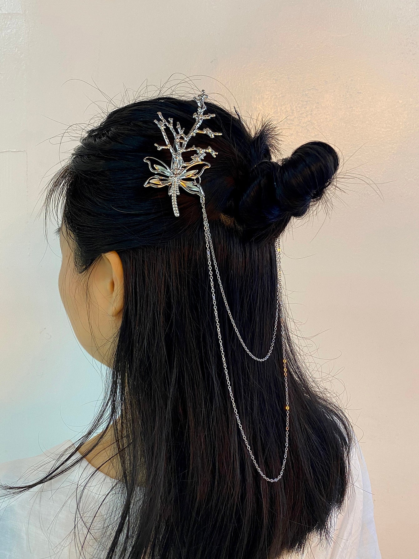 Magical Dragonfly Hair Clip With Chain