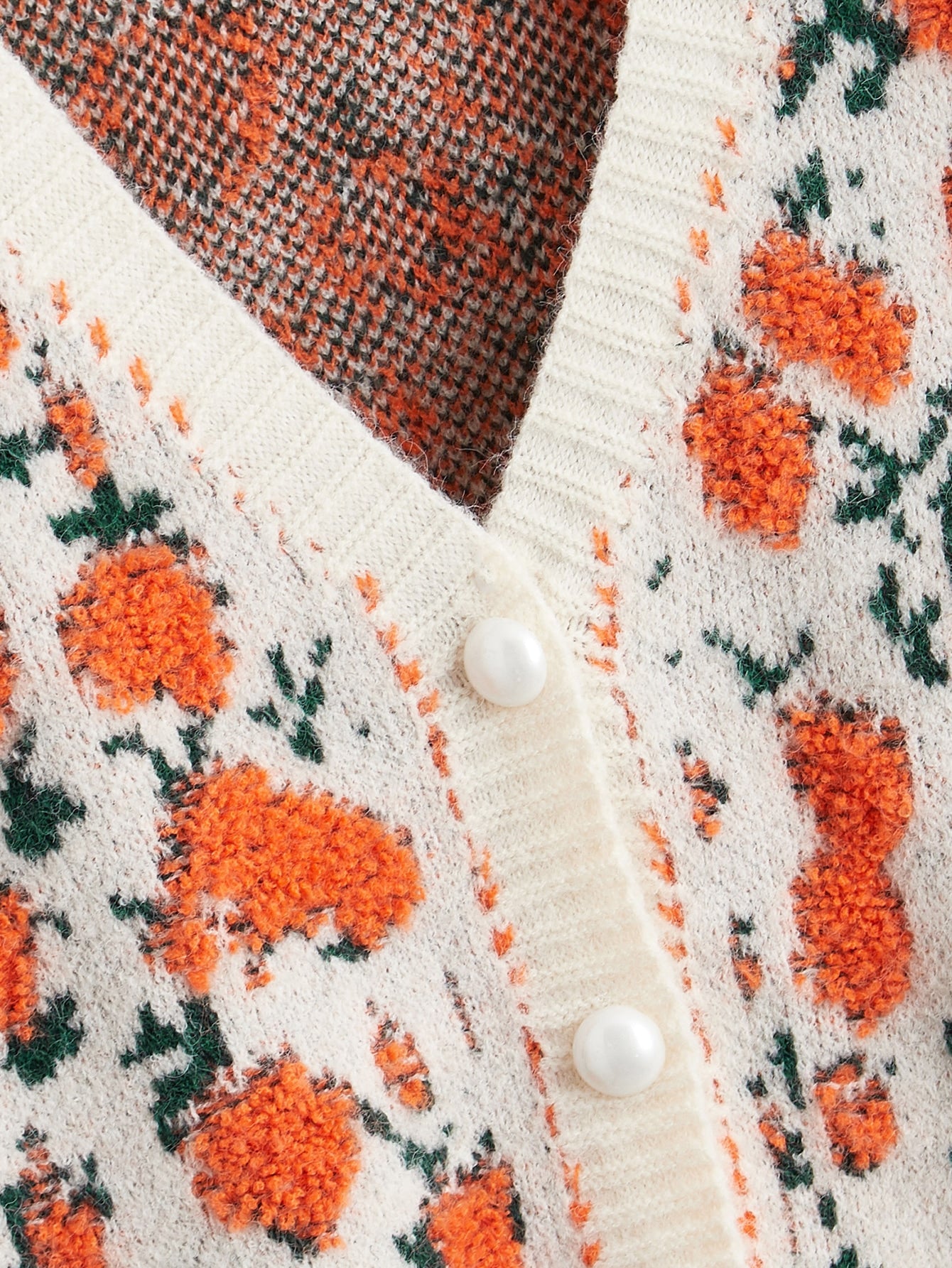 Vintage Autumn Allover Floral Pattern Cardigan