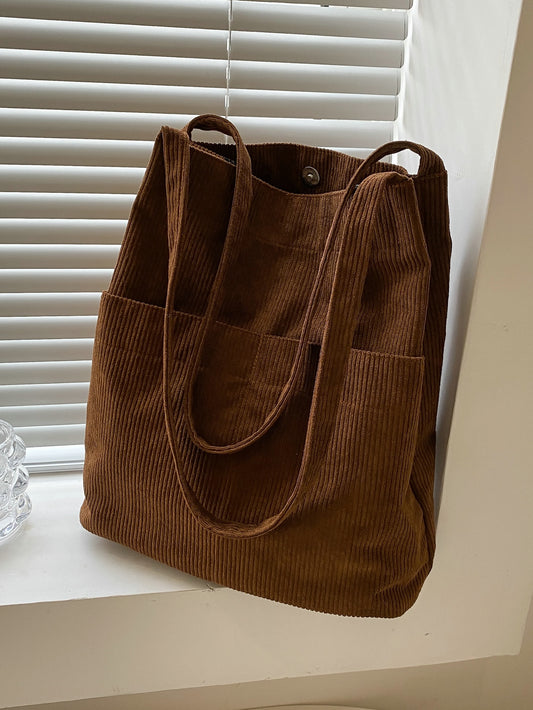 Minimalist Corduroy Shopper Bag