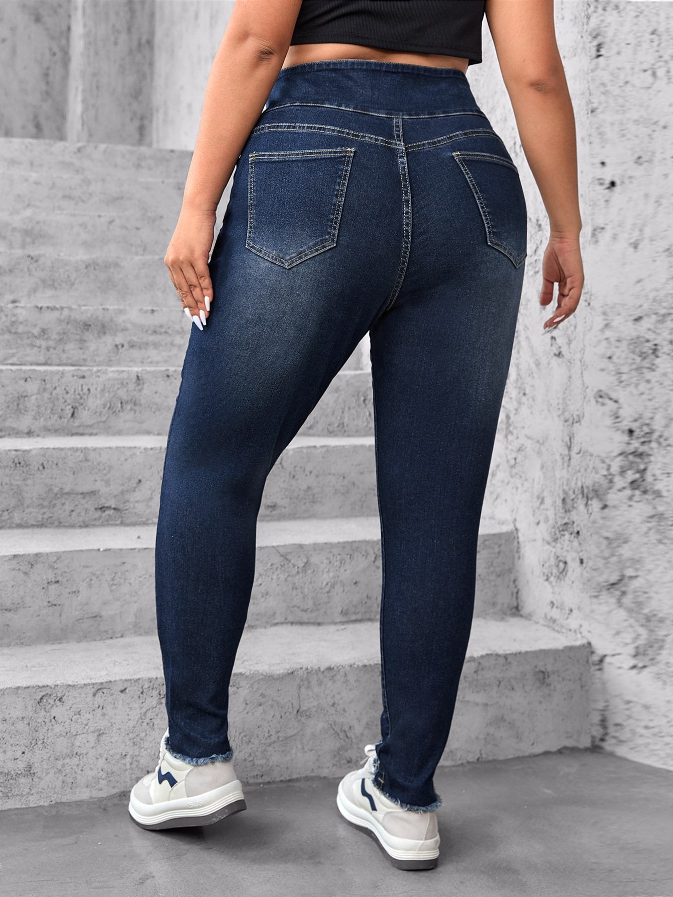 Plus* High Maintenance High Waist Ripped Raw Trim Skinny Jeans