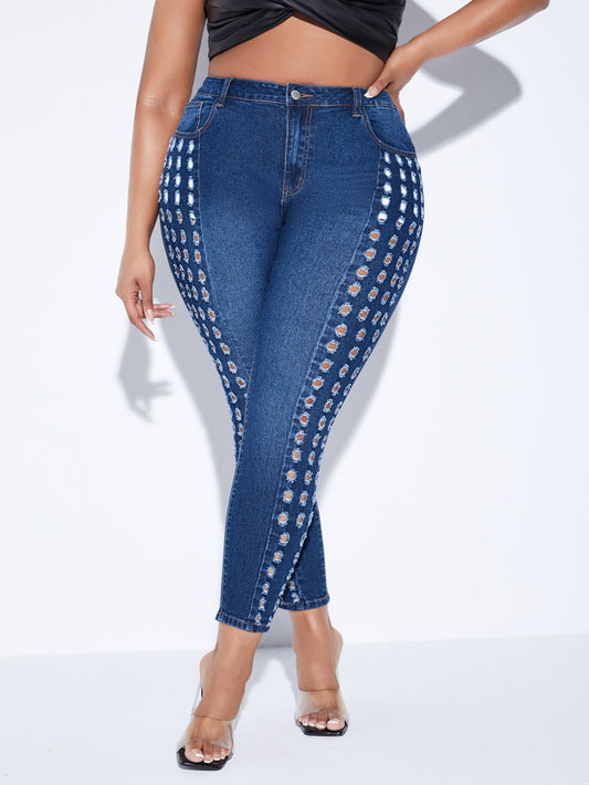 Plus* Holy Sh!t Cut Out Skinny Jeans