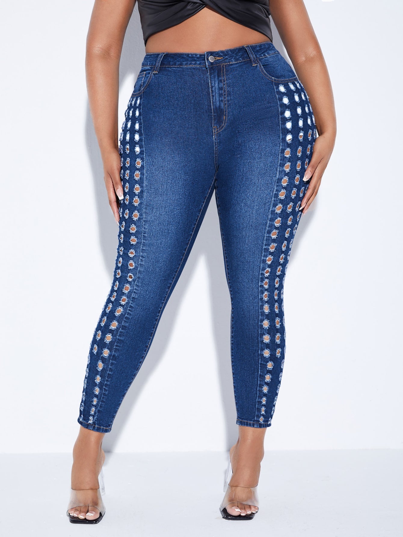 Plus* Holy Sh!t Cut Out Skinny Jeans