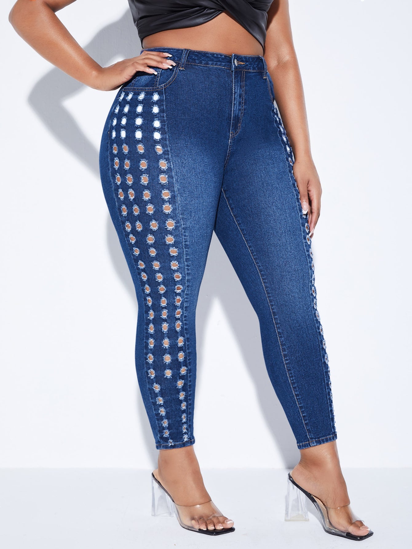 Plus* Holy Sh!t Cut Out Skinny Jeans