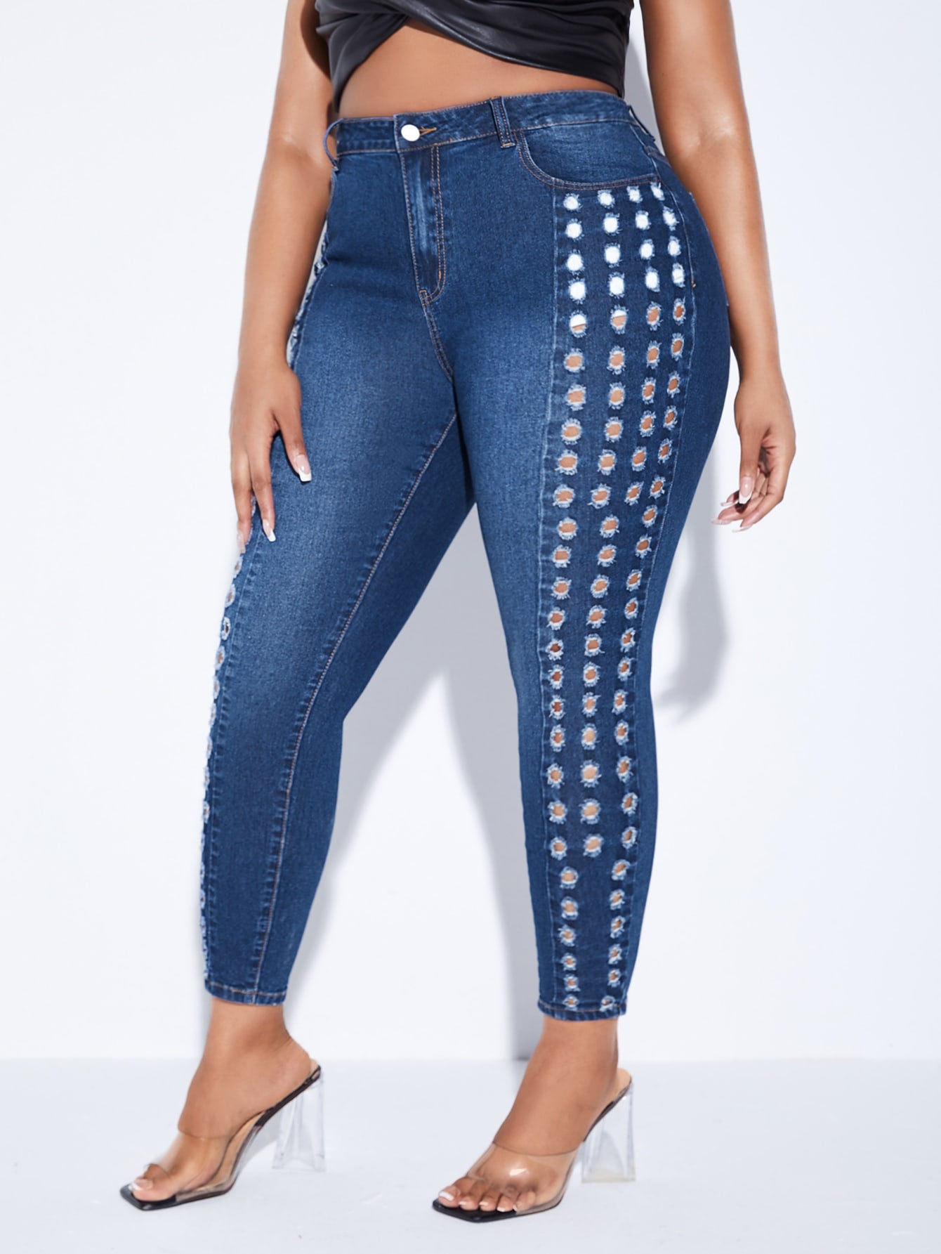 Plus* Holy Sh!t Cut Out Skinny Jeans