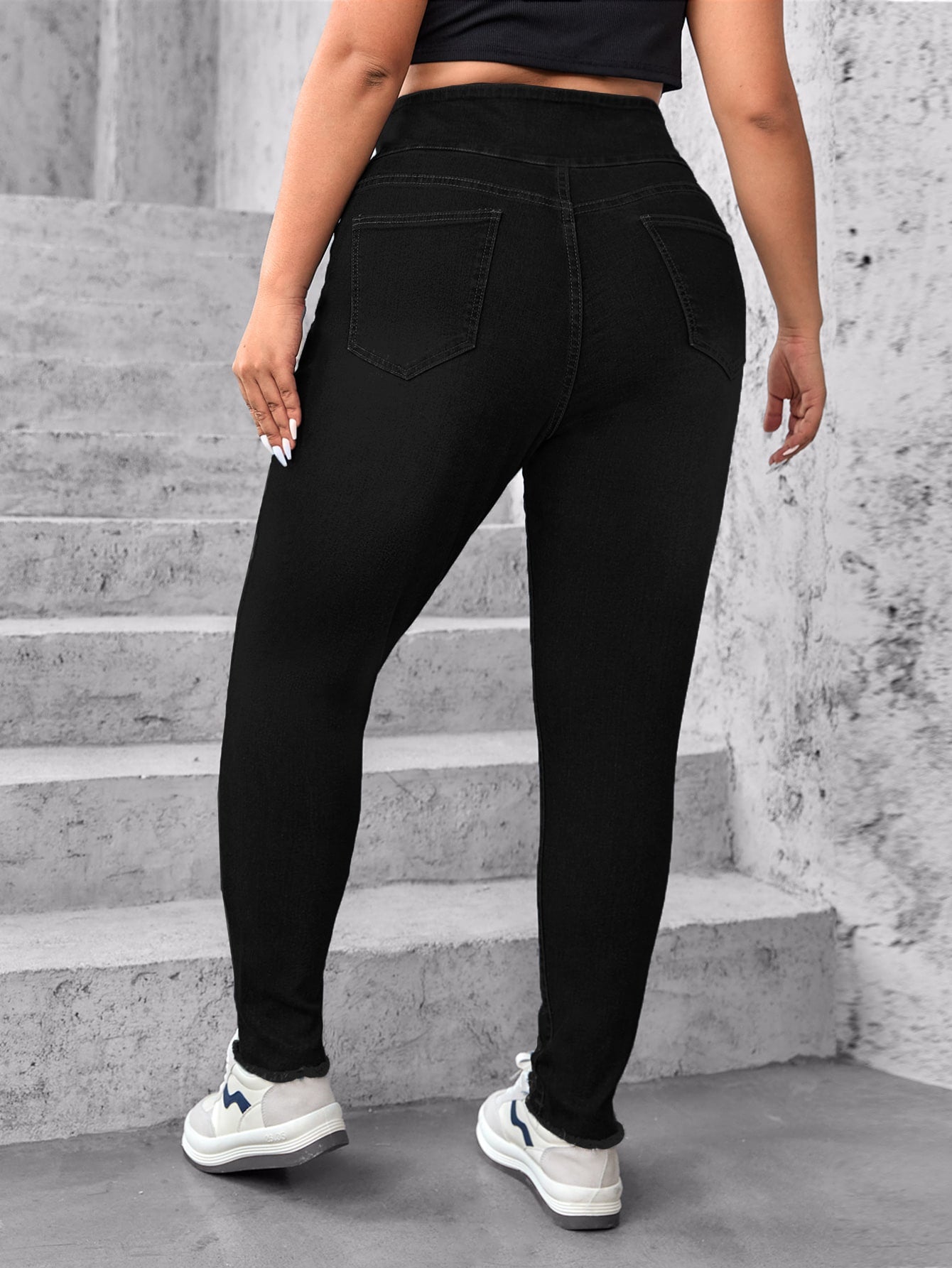 Plus* High Maintenance High Waist Ripped Raw Trim Skinny Jeans