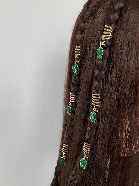 Fairycore Leaf Charm Hair Ring 6pcs