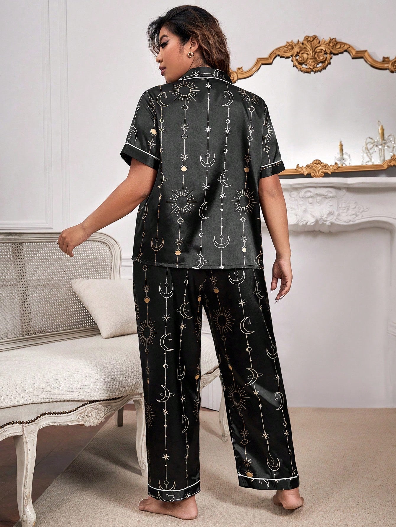 Plus* Stars &Moons Satin PJ Set