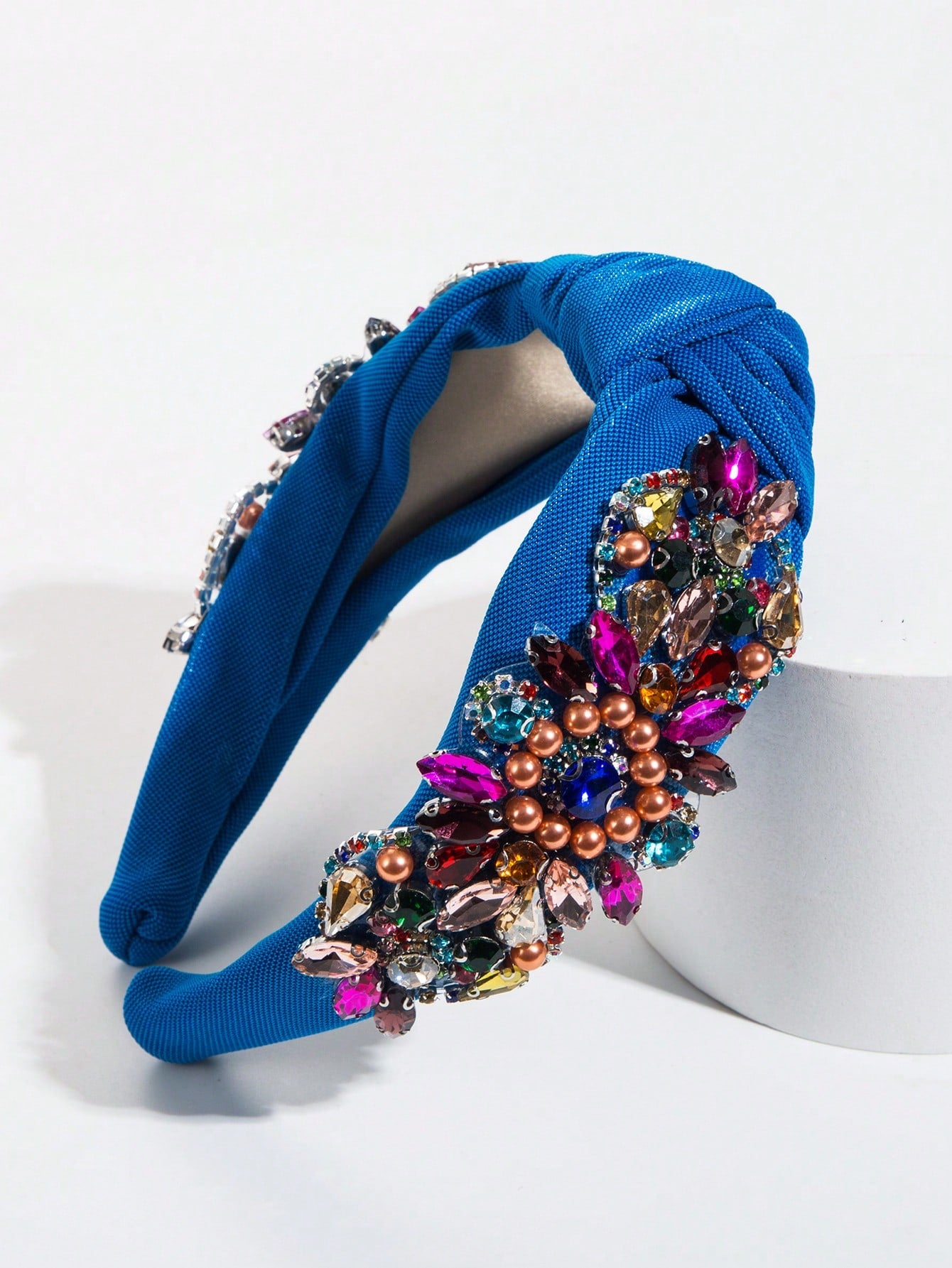 The Secret Garden Blue Floral Beaded Knot Headband 1 pc