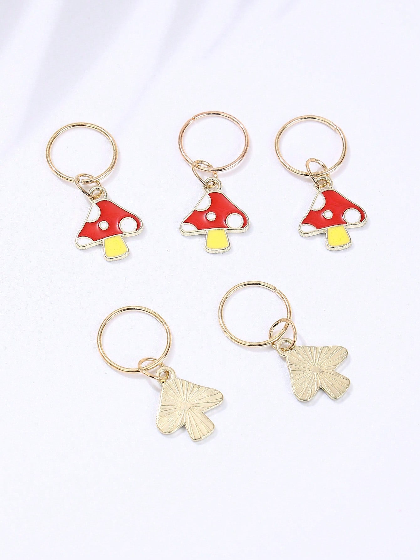 Fairycore Mushroom Decor Fashionable Hair Ring For Hair Decoration 5pc