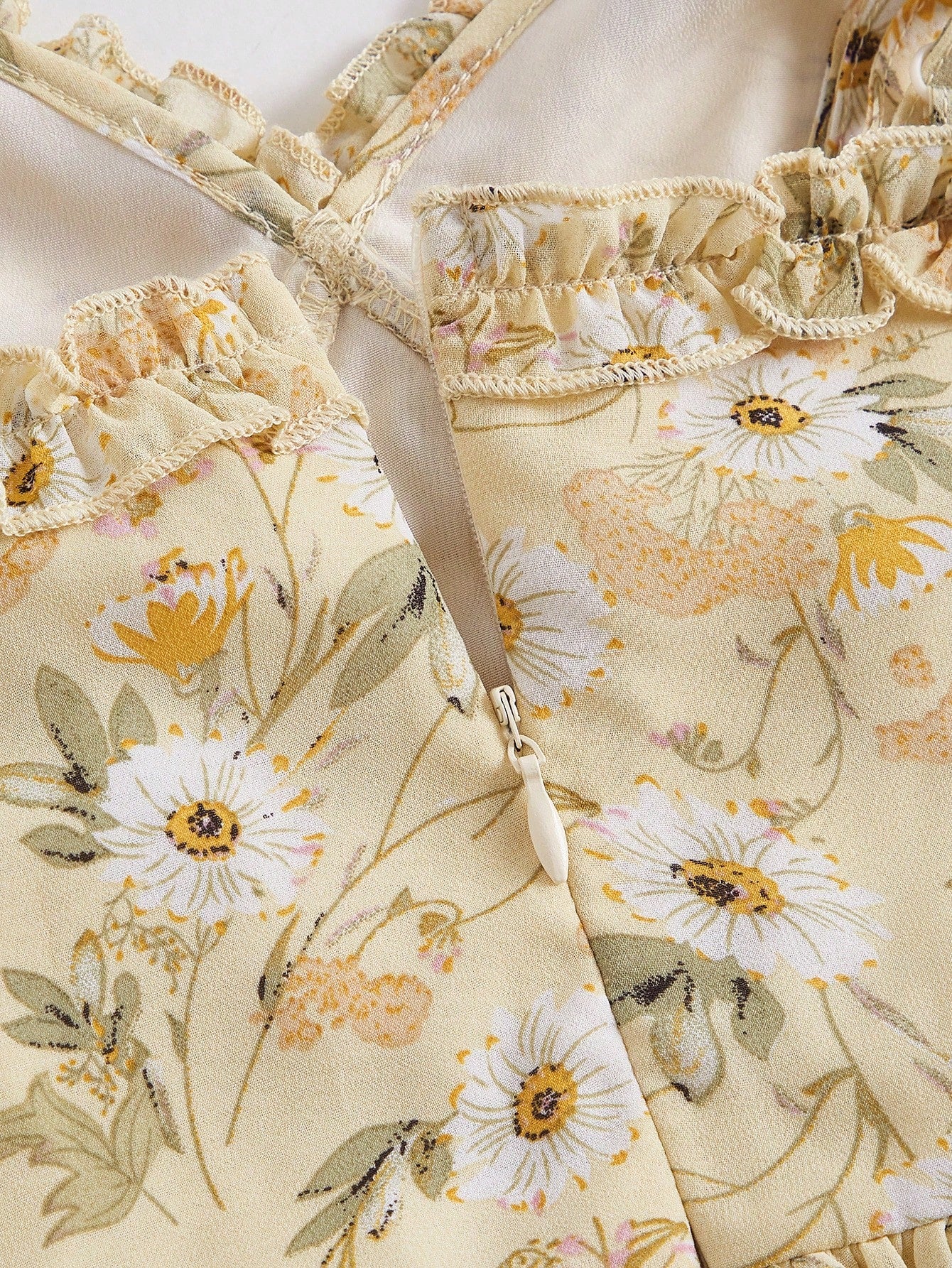 Yellow Daisy Floral Print Cami Dress