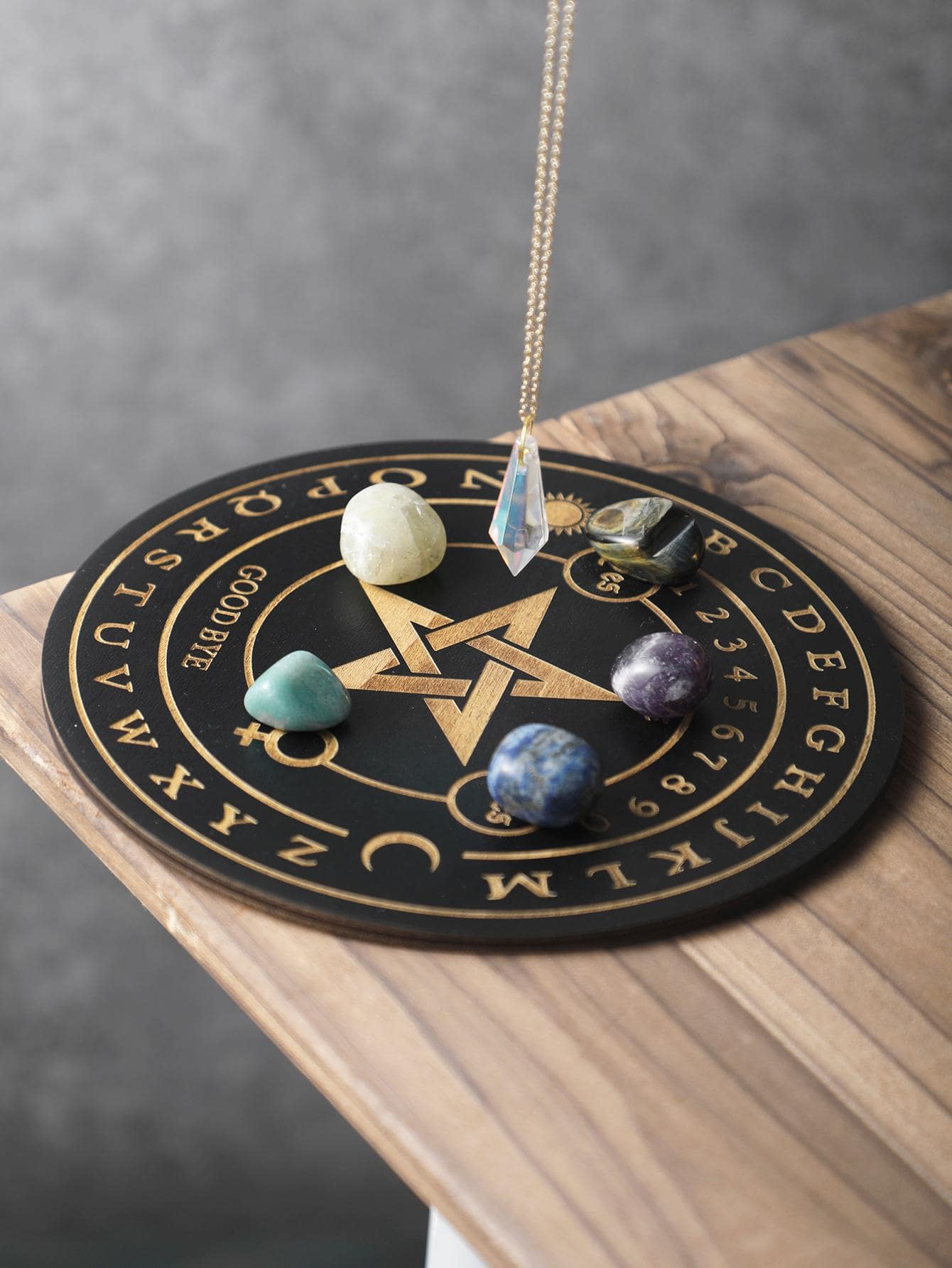 Pendulum Board Dowsing Divination Board Double Sided Wooden Message Board