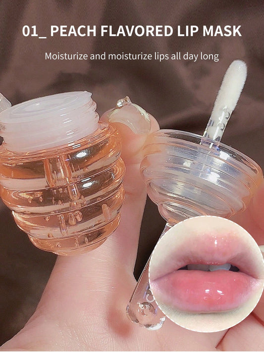 Peach Flavored Lip Care Moisturizing Honeypot
