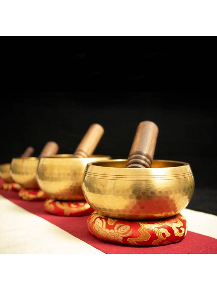 Cuenco tibetano para meditación y yoga, bronce, incluye barra de sonido