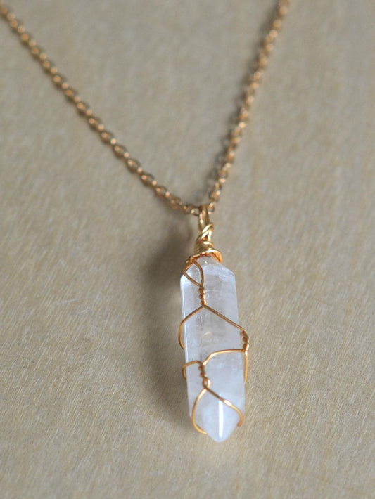 Natural Crystal Pendant Necklace