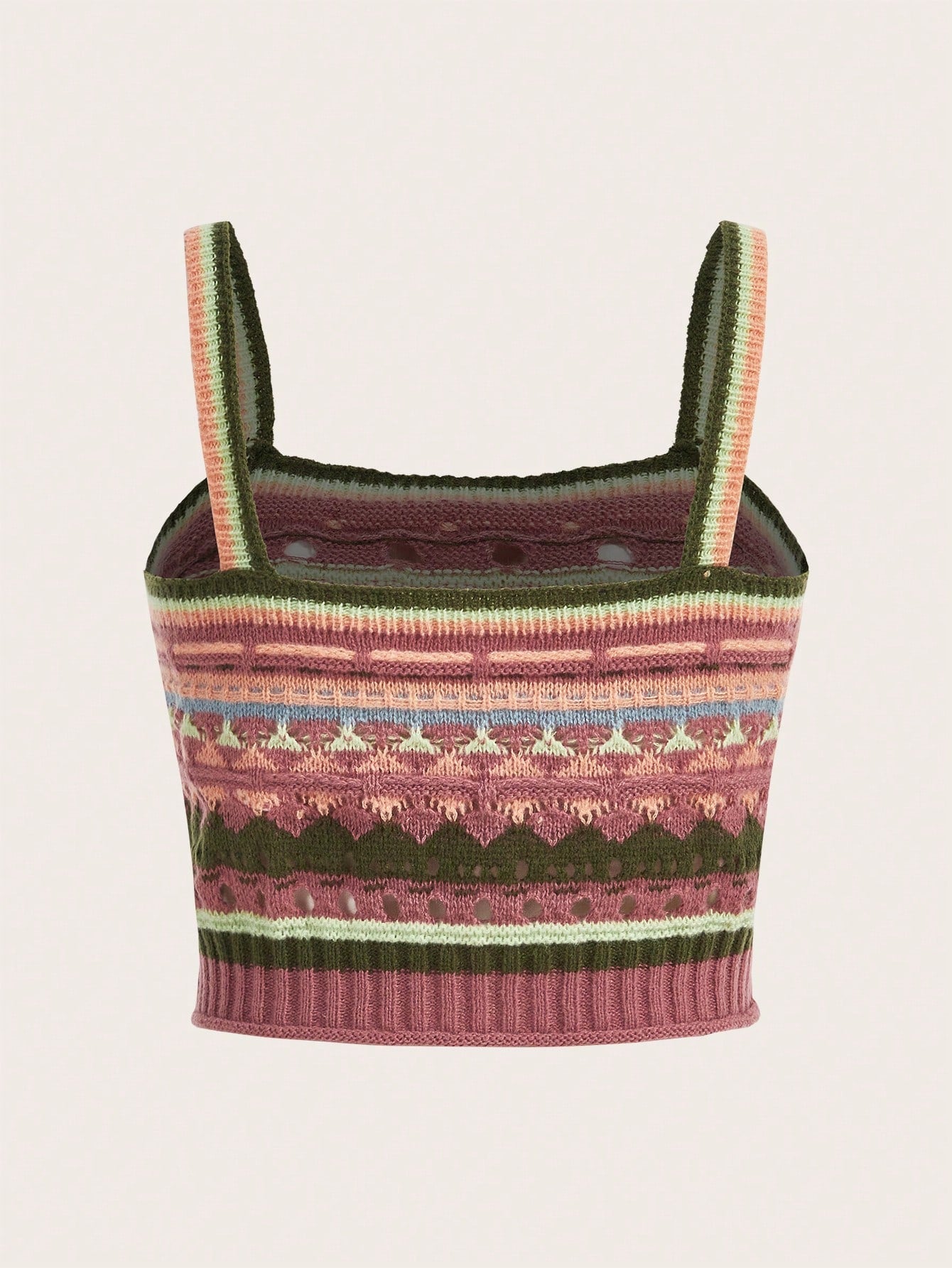 Hippie Geo Pattern Cami Knit Top