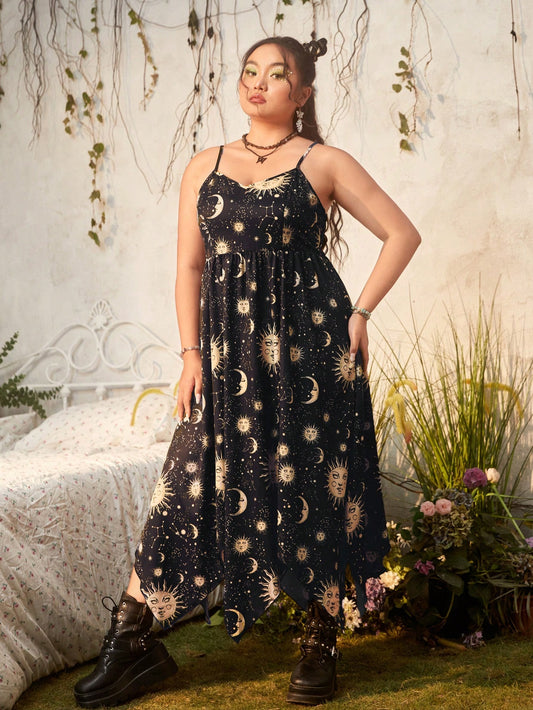 Sun & Moon Plus Galaxy Print Cami Dress