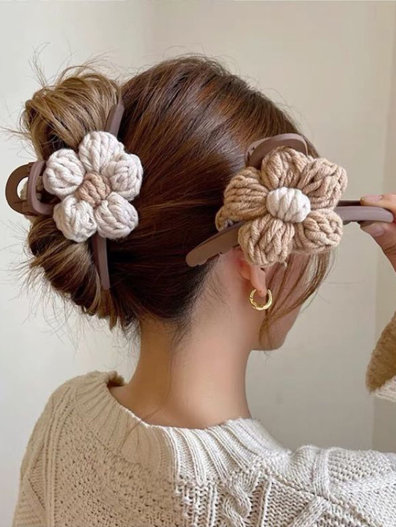 Crochet Flower Hair Clip