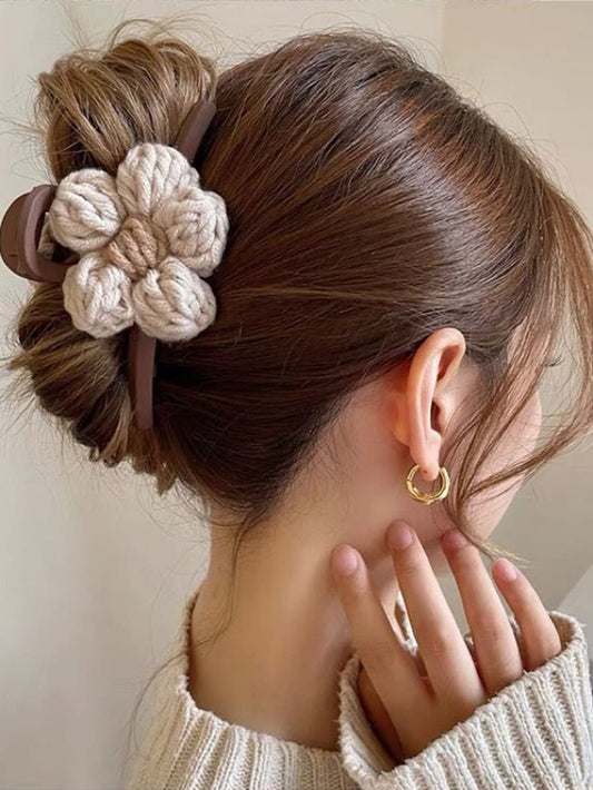 Crochet Flower Hair Clip