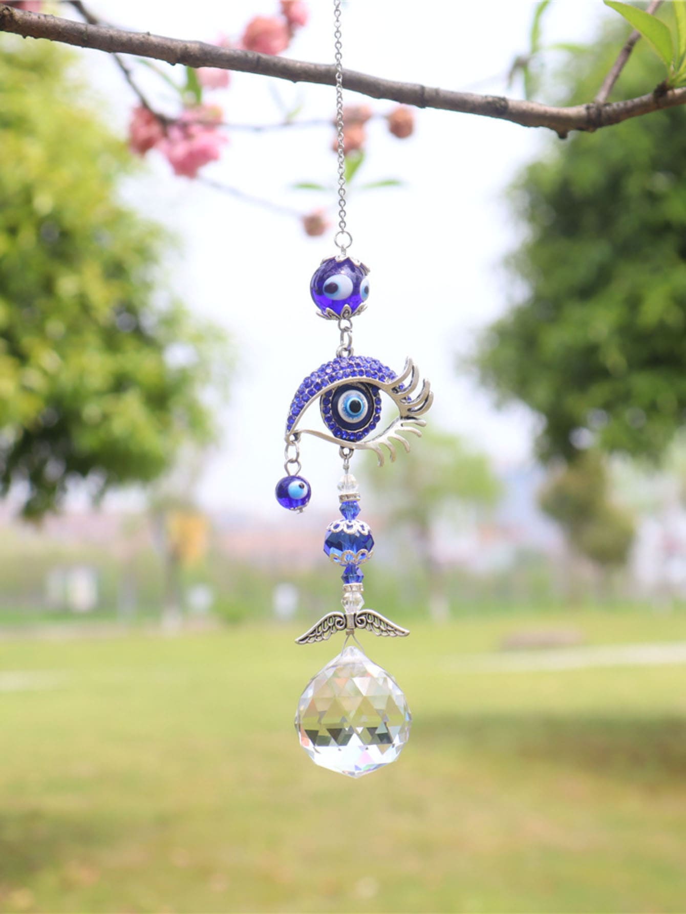 Crystal Sun Catcher Light Decor Hanging Ornament For Courtyard And Garden Decoration, Light Shadow Wind Chime 1pc