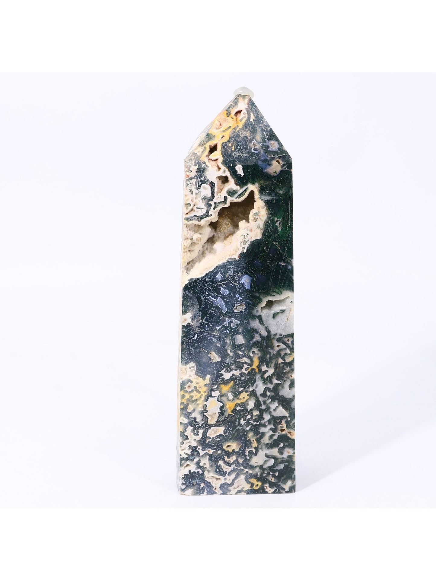 Cristal curativo de bruja natural Aqua Agate Onyx Torre de cristal curativo de un solo punto - 1 pieza