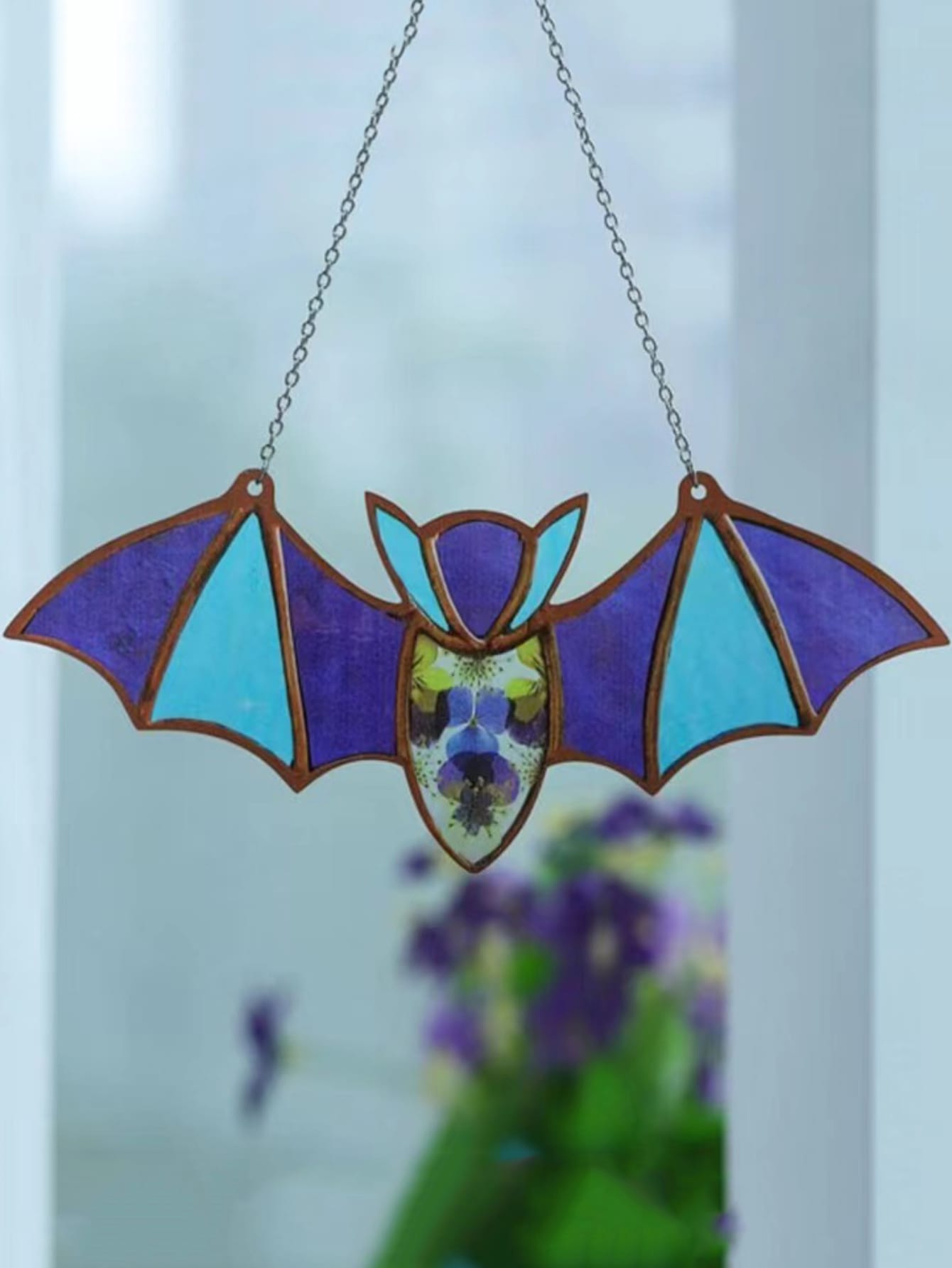 Hippie Bat Shaped Suncatcher With Acrylic Wall Art Decoration 1pc