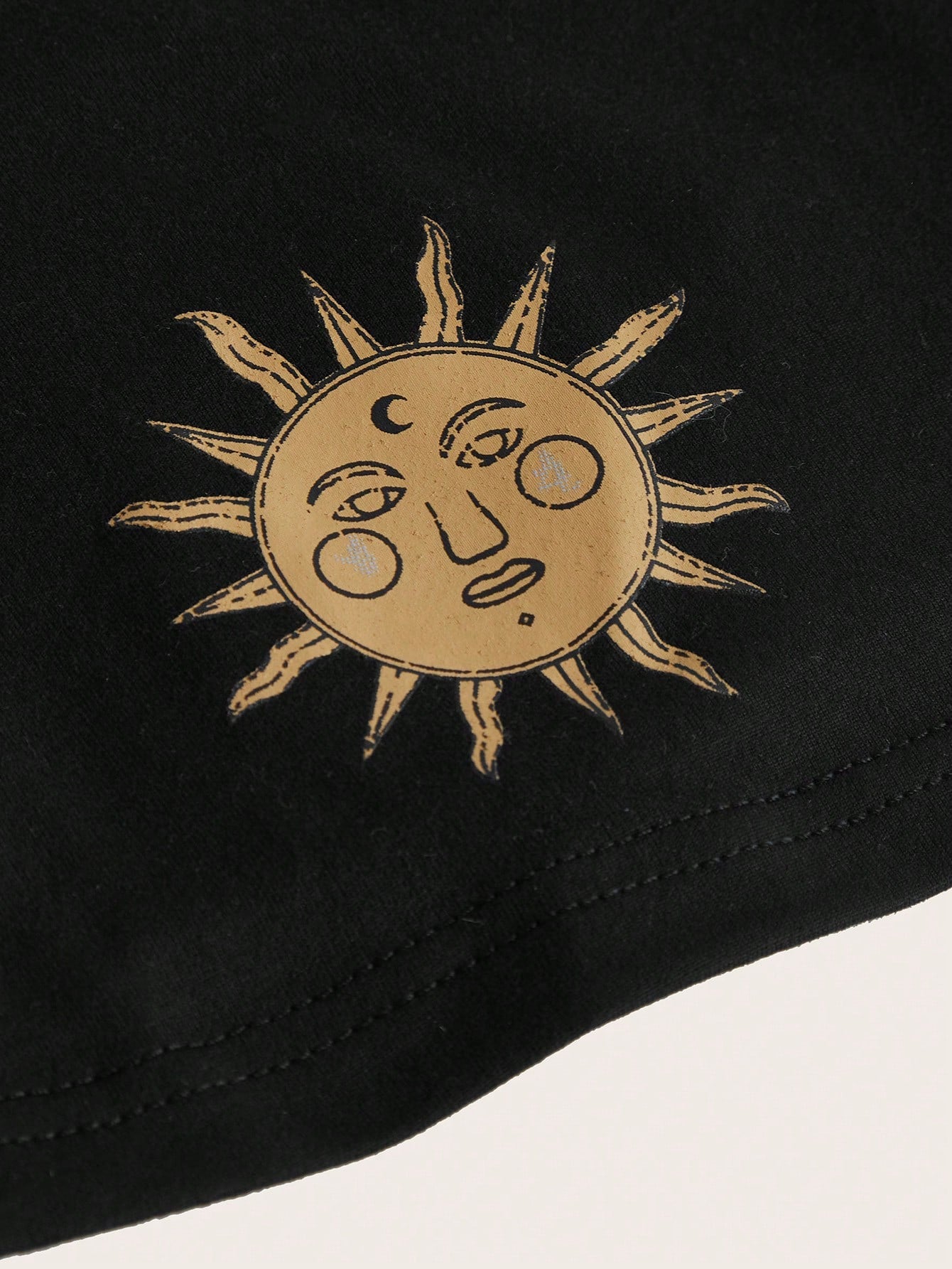 Witchy Hippie Sun & Moon Print Halter Top & Ruffle Hem Skirt Set