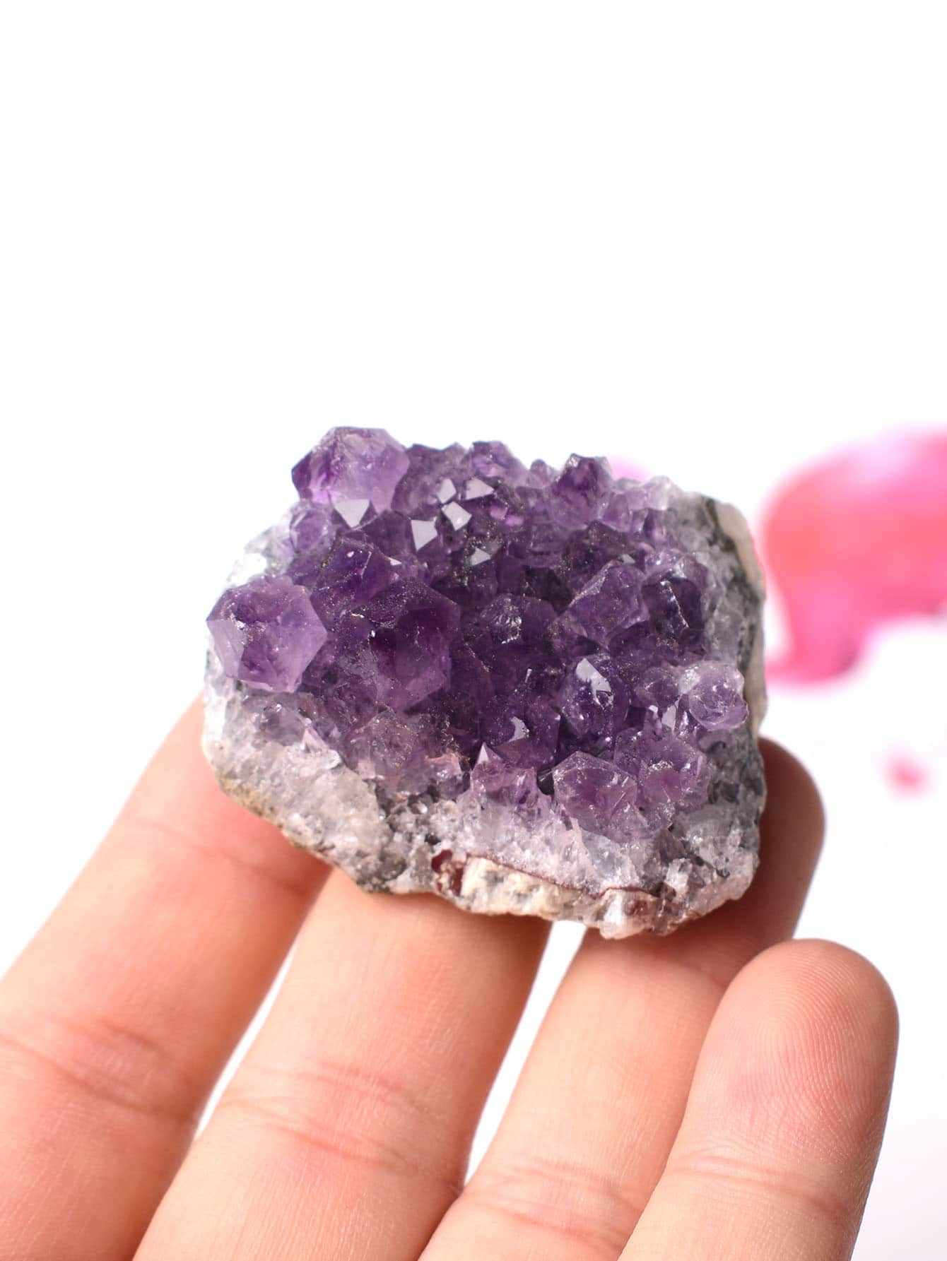Piedra curativa de cristales crudos de cuarzo en racimo de cristal de amatista Natural