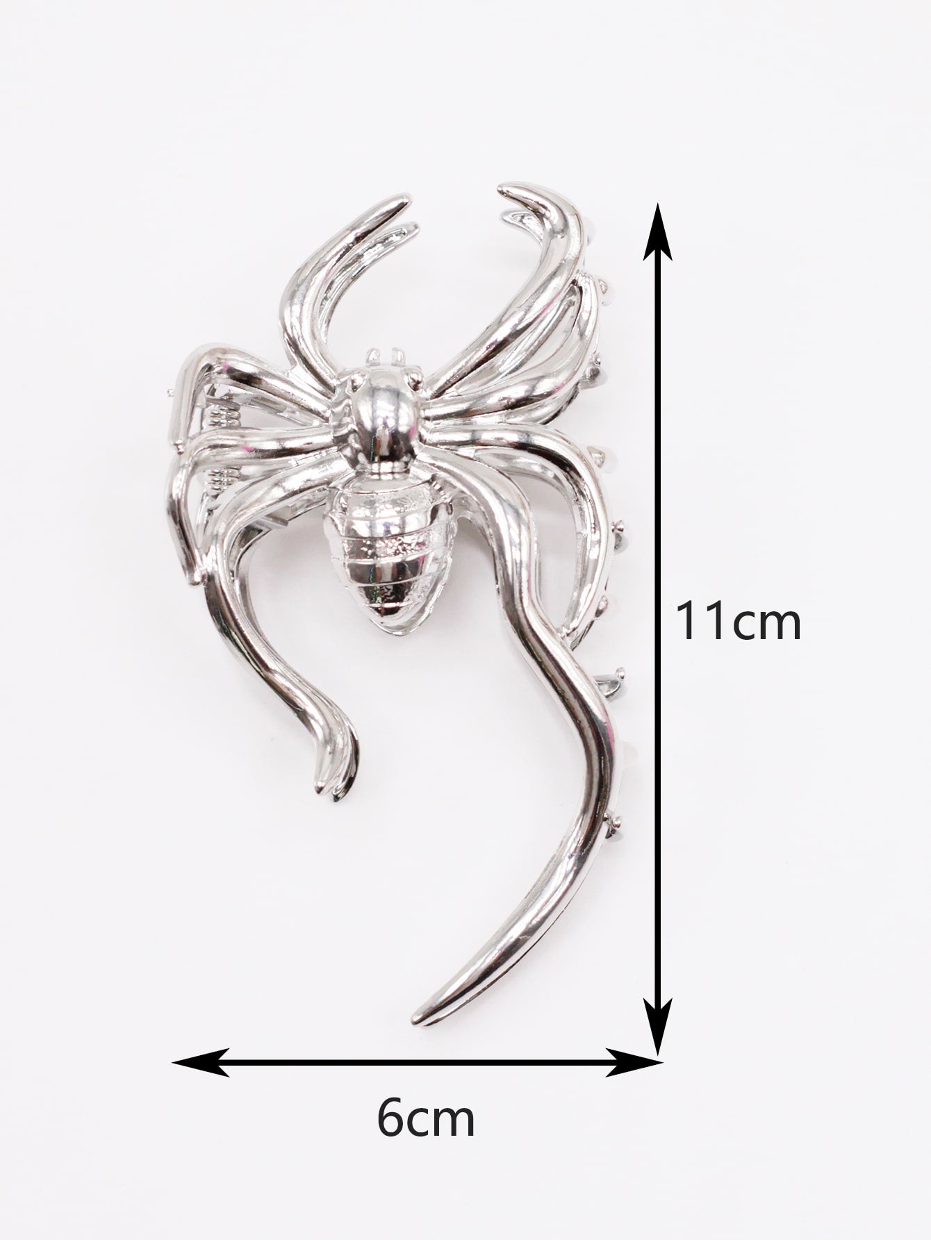 Mystic Metallic Silver Spider Clip Gothic Style