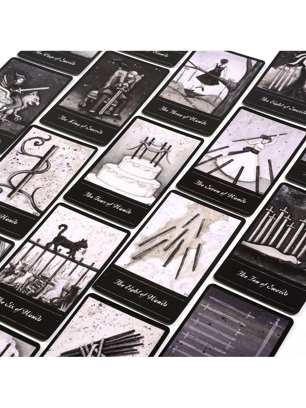 The Phantomwise Tarot Deck 78 cartas en estilo retro vintage en blanco y negro