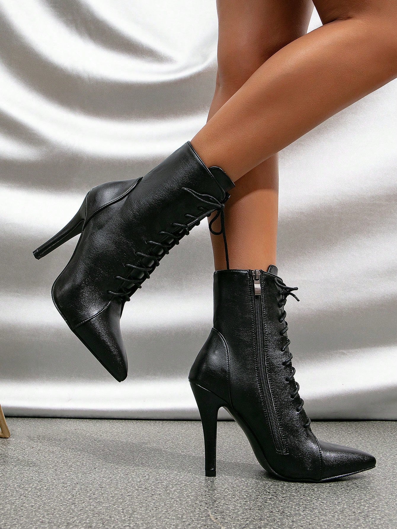 Witchy Woman Pointed Toe Boots With Thin High Heels Inner Zipper