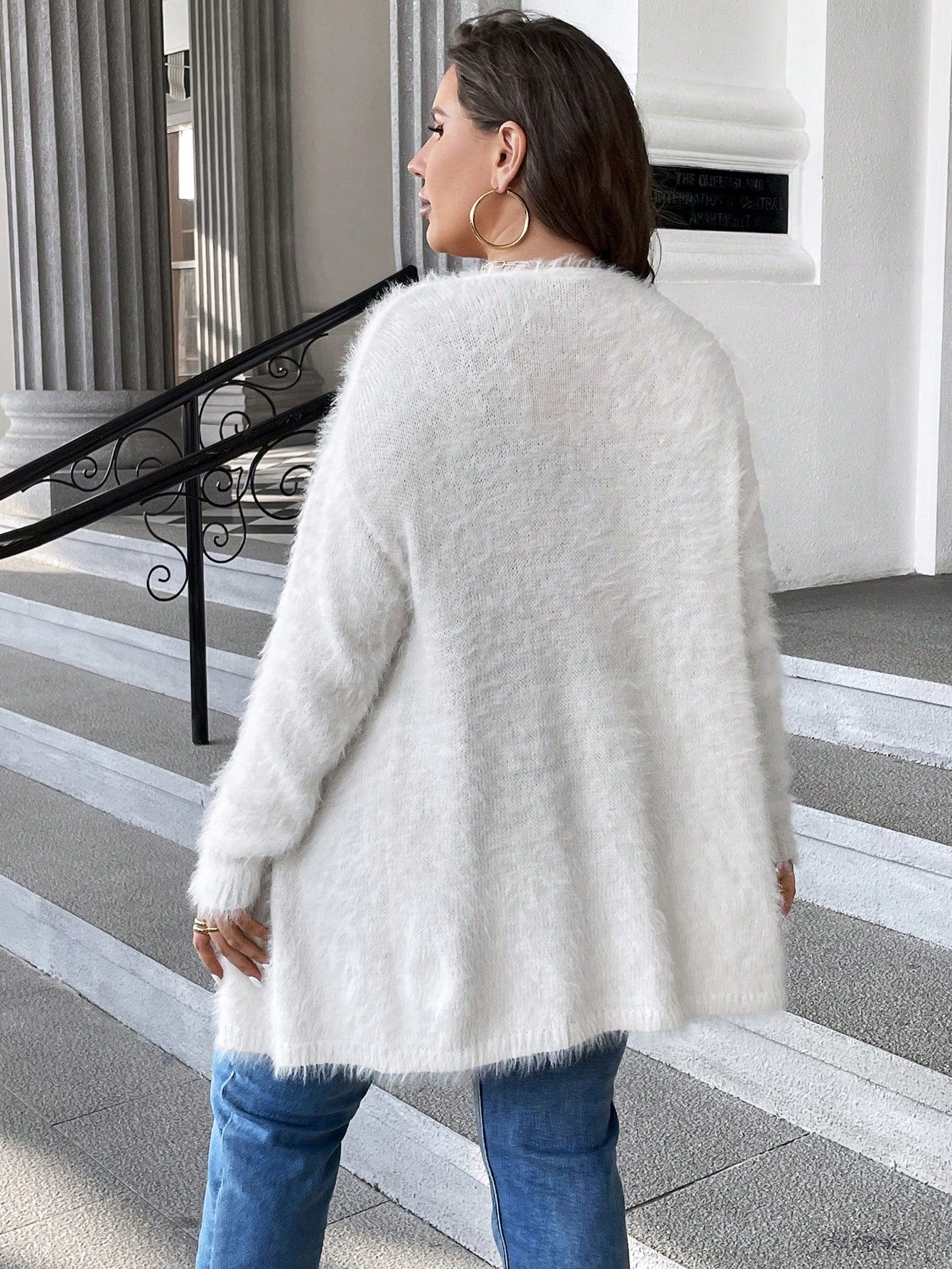 Plus* Angelic Fluffy Knit Duster Cardigan