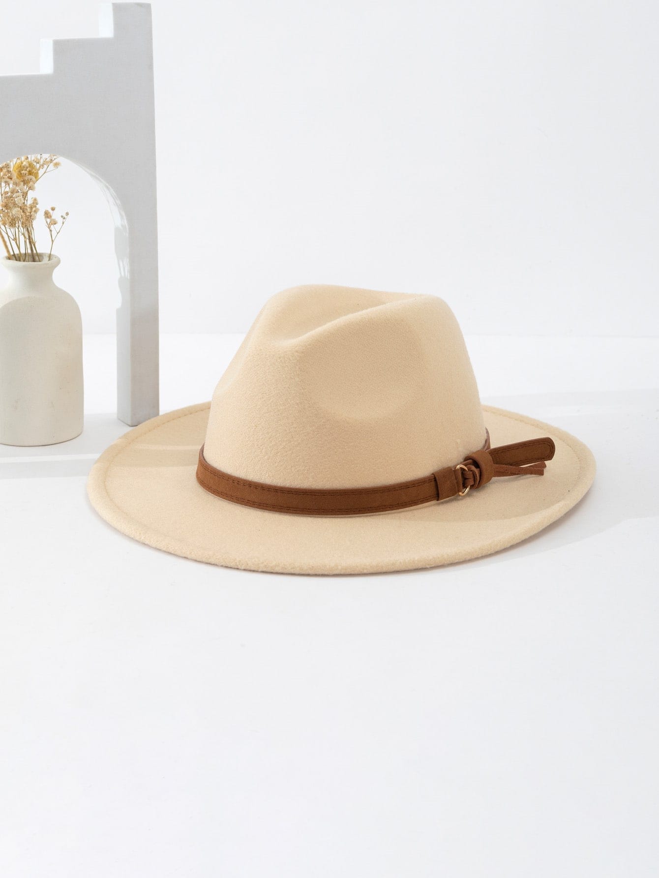 It’s a Beautiful Day Beige Small Belt Decorated Dress Hat