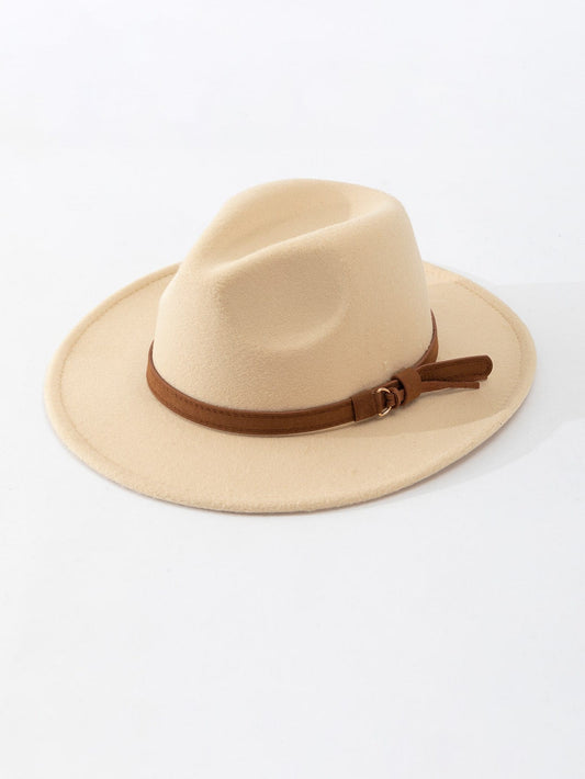 Es un hermoso día Sombrero de vestir decorado con cinturón pequeño beige