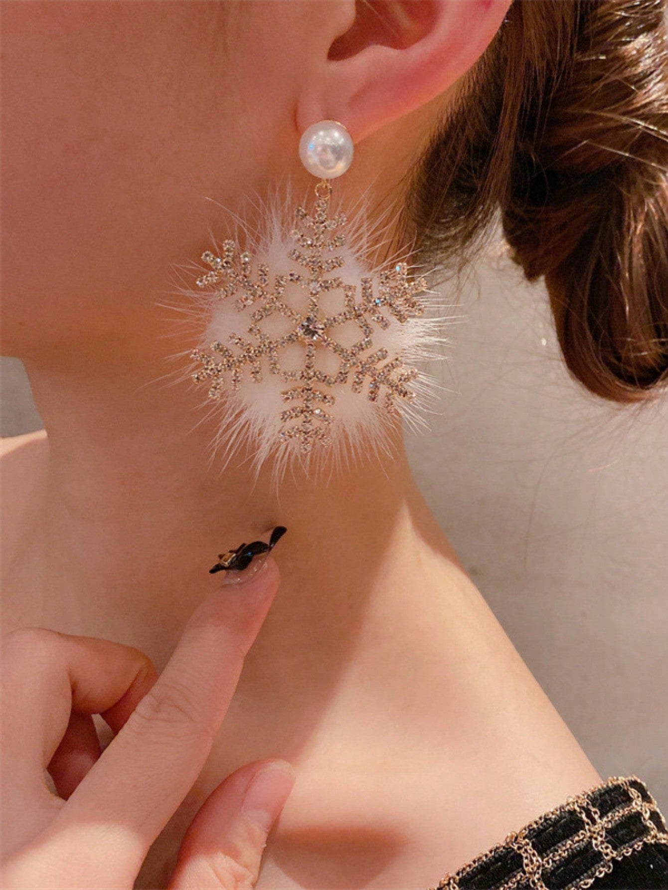 Pearl Snowflake Earrings