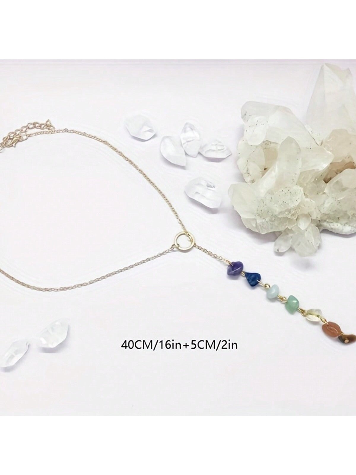 Seven Chakra Healing Crystal Stone Necklace