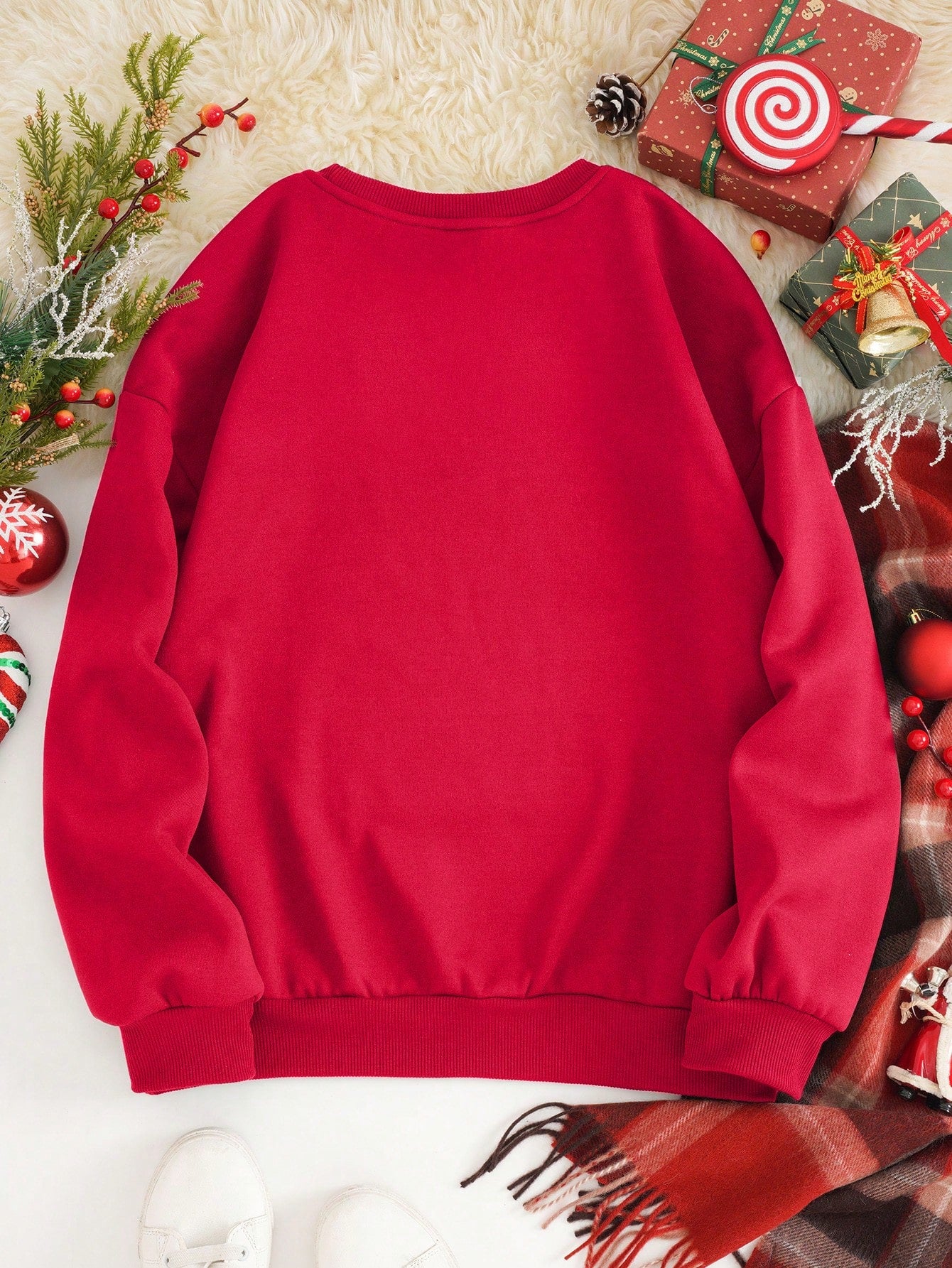 Christmas Print Drop Shoulder Sweatshirt •multiple colors