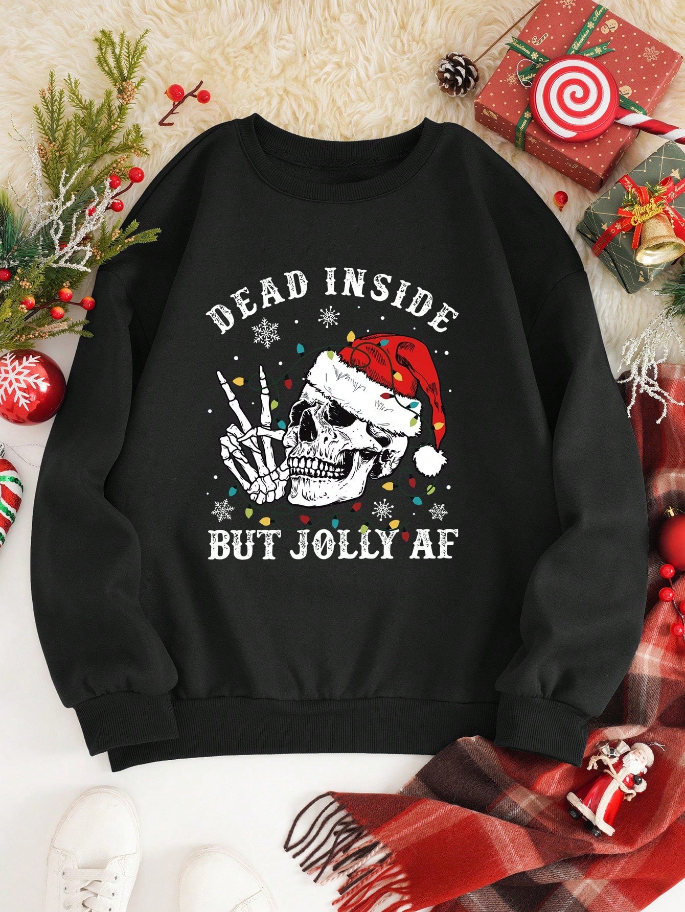 Christmas Print Drop Shoulder Sweatshirt •multiple colors