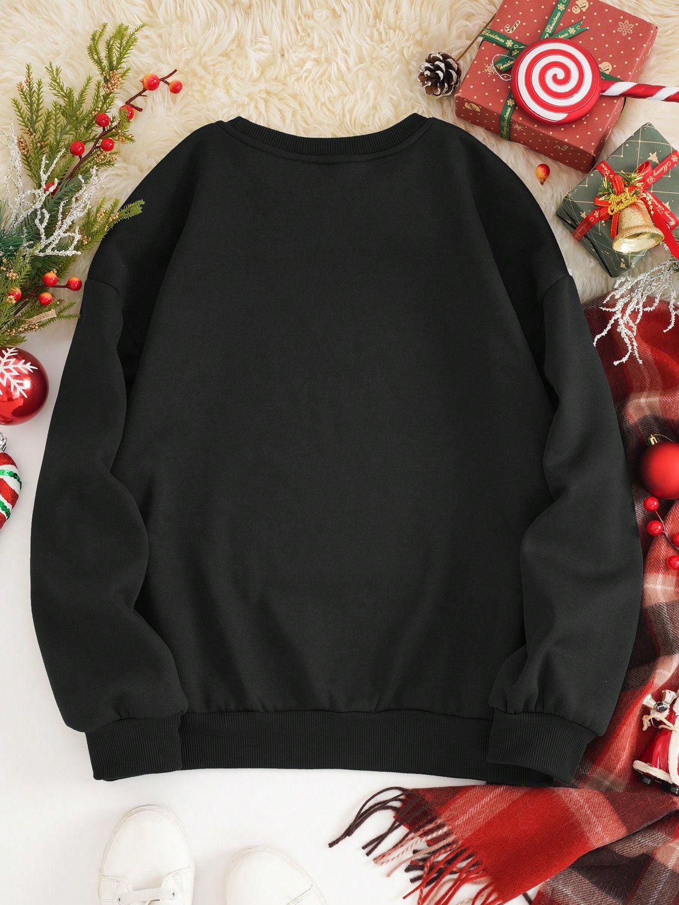 Christmas Print Drop Shoulder Sweatshirt •multiple colors