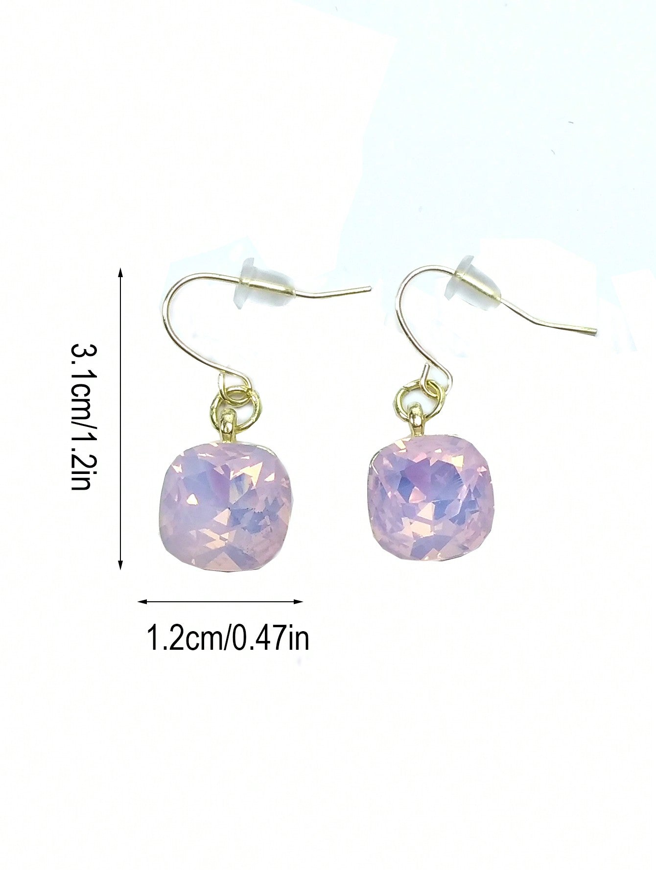 Purple Simple Rhinestone Stud Earrings
