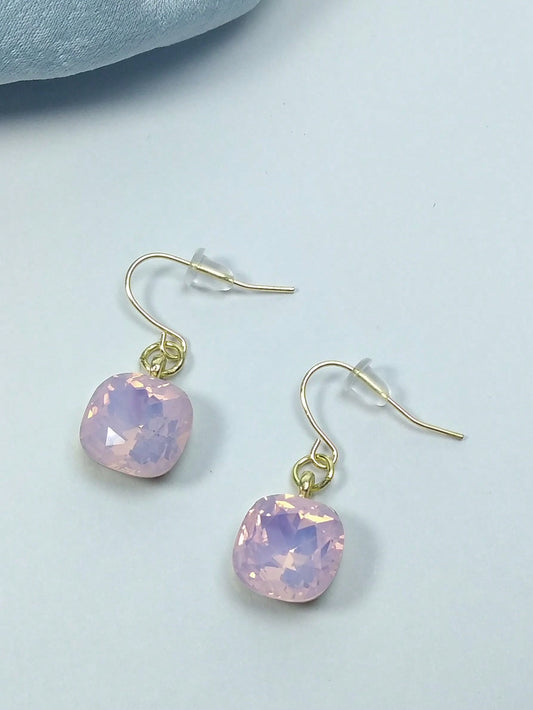 Purple Simple Rhinestone Stud Earrings