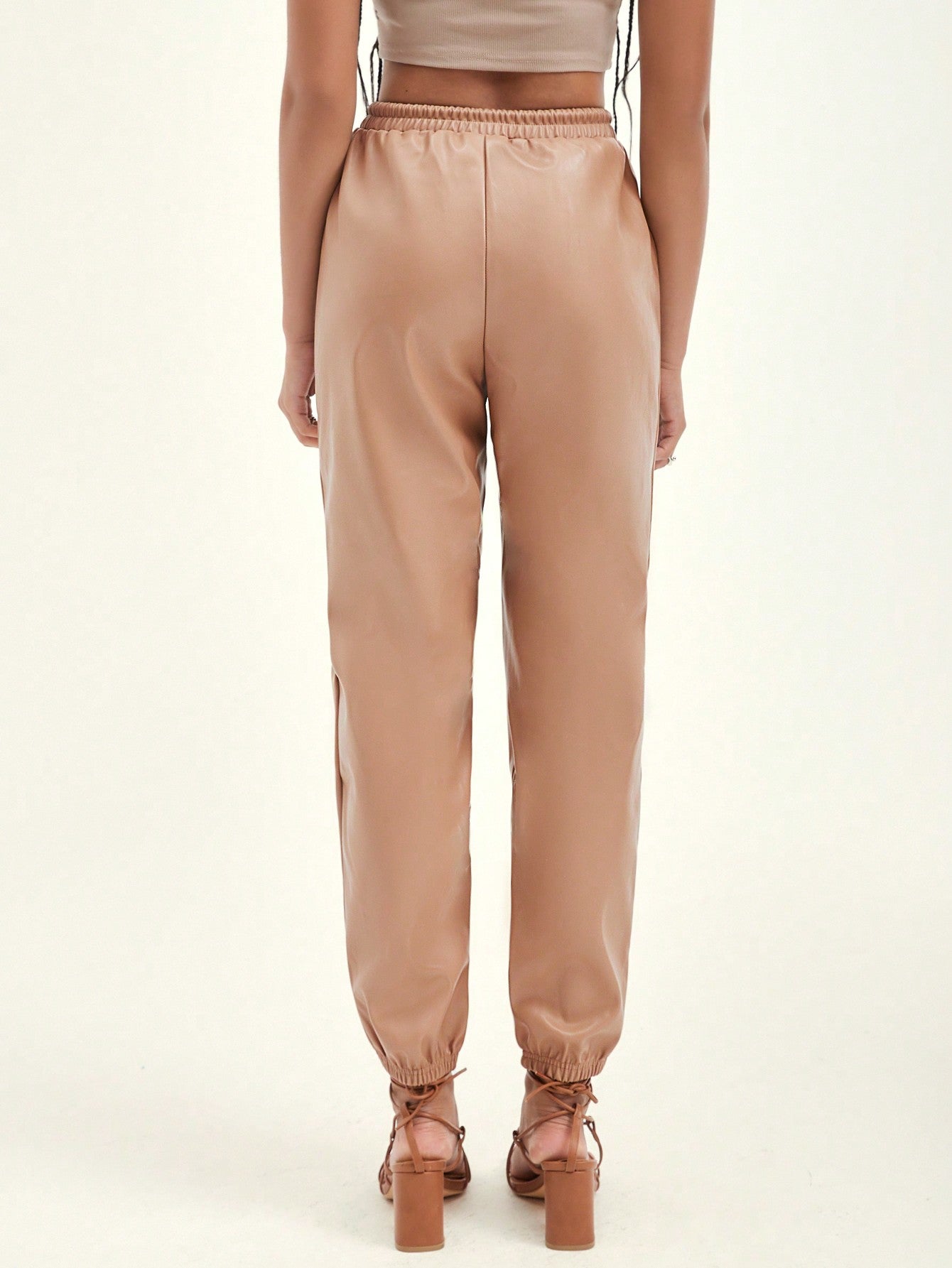 Cant Wait •Knot Waist PU Leather Pants