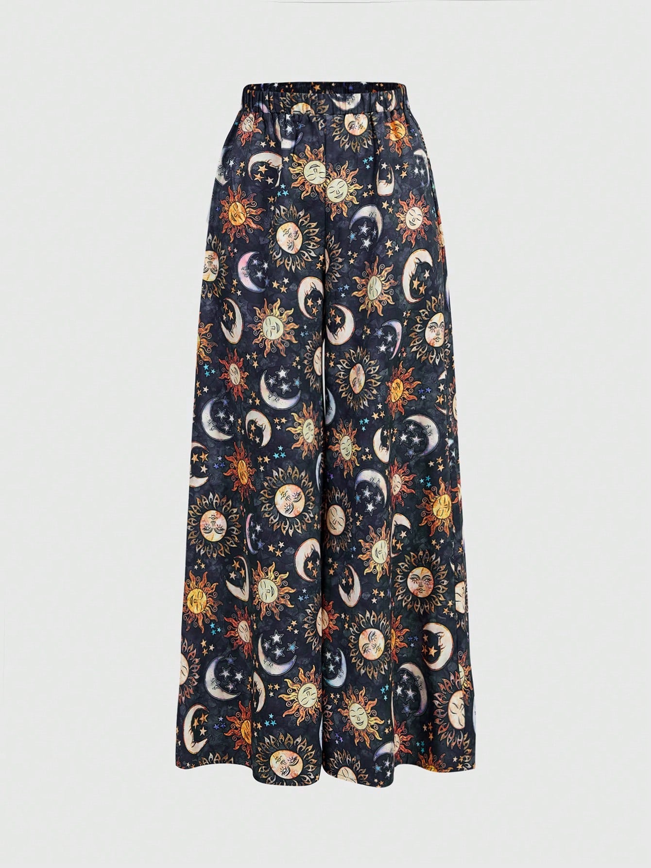 Bright Hippie Sun & Moon Print Wide Leg Pants