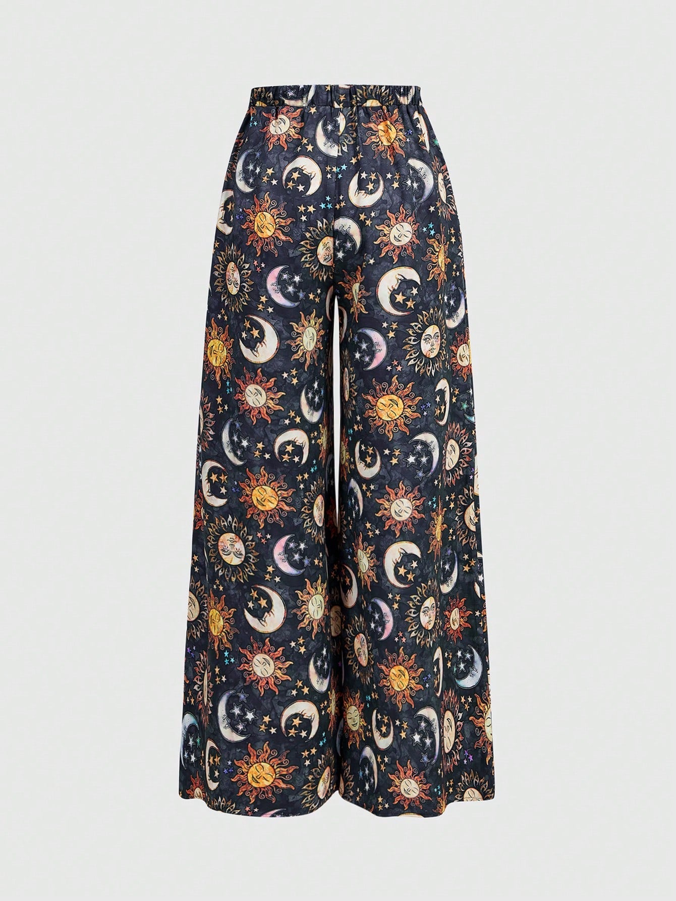 Bright Hippie Sun & Moon Print Wide Leg Pants