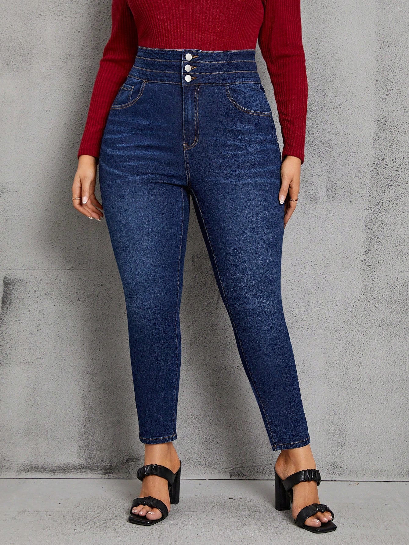 Plus* High Maintenance High Waist Ripped Raw Trim Skinny Jeans