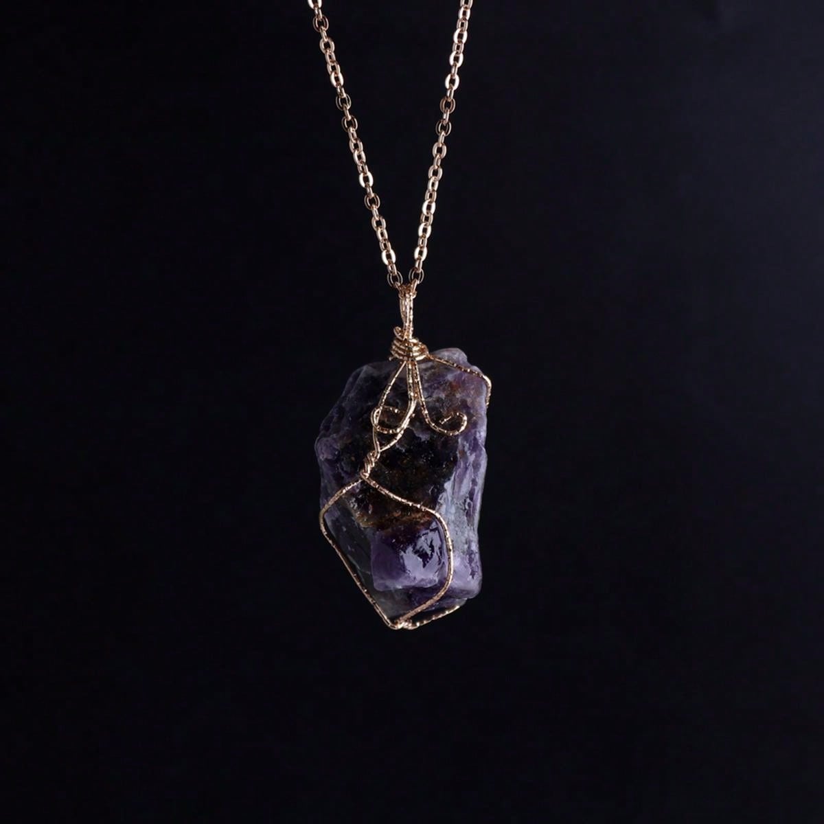 Natural Raw Stone Pendant Necklace