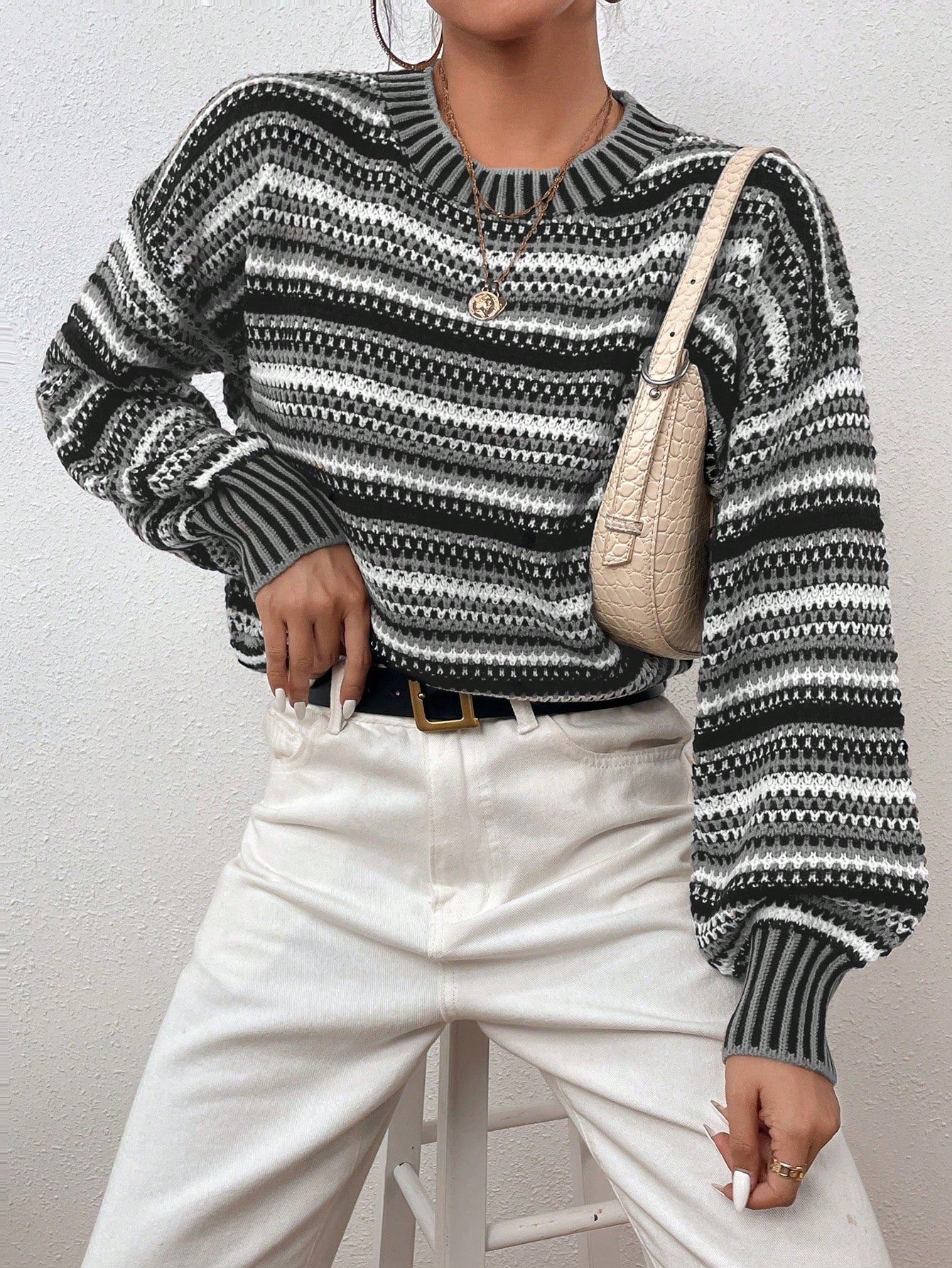 Lift Me Up Striped Colorblock Sweater